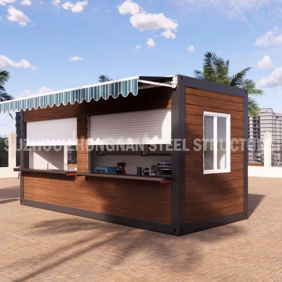 40 Fuß modularer vorgefertigter Stahlkonstruktionscontainer-Fast-Food-Shop.
